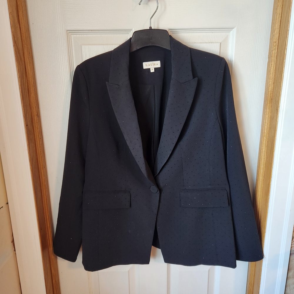 Rhinestone Women's Black Blazer